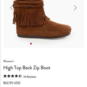 Never worn Minnetonka booties super cute
